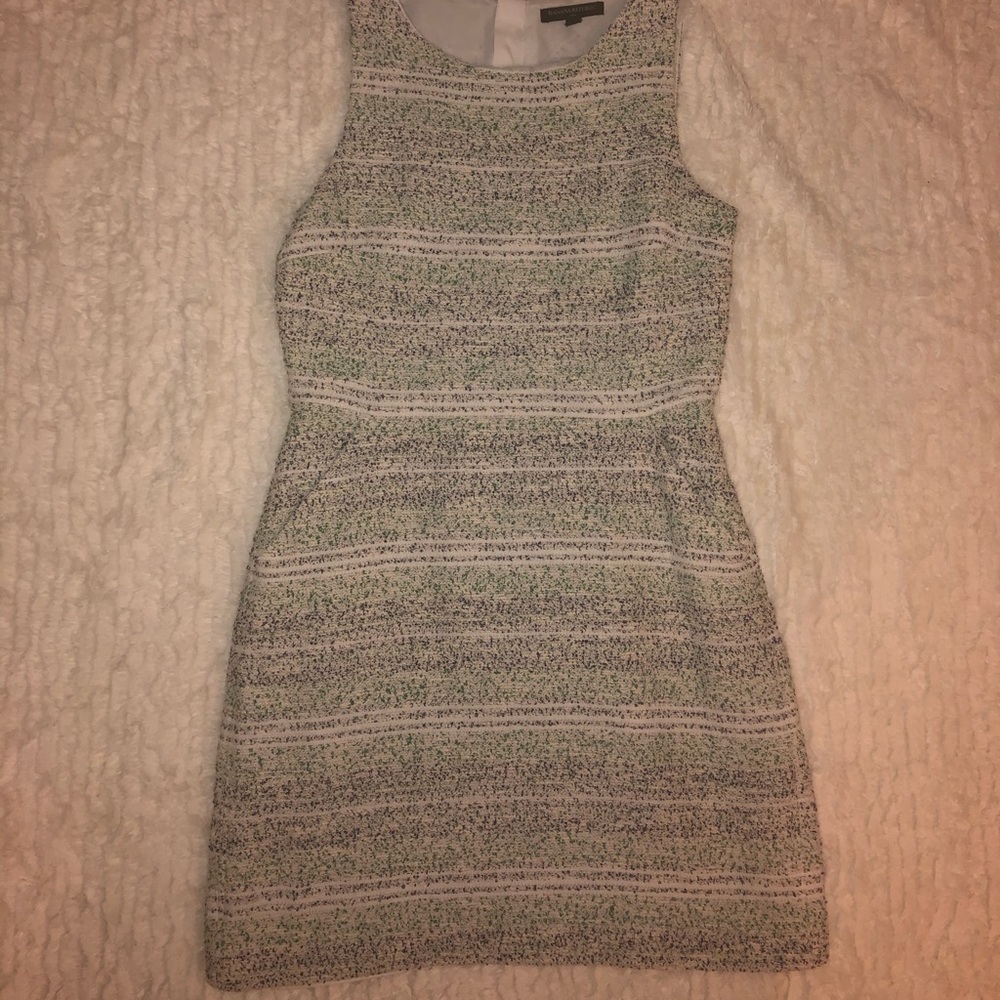 Blue Green and White Dress